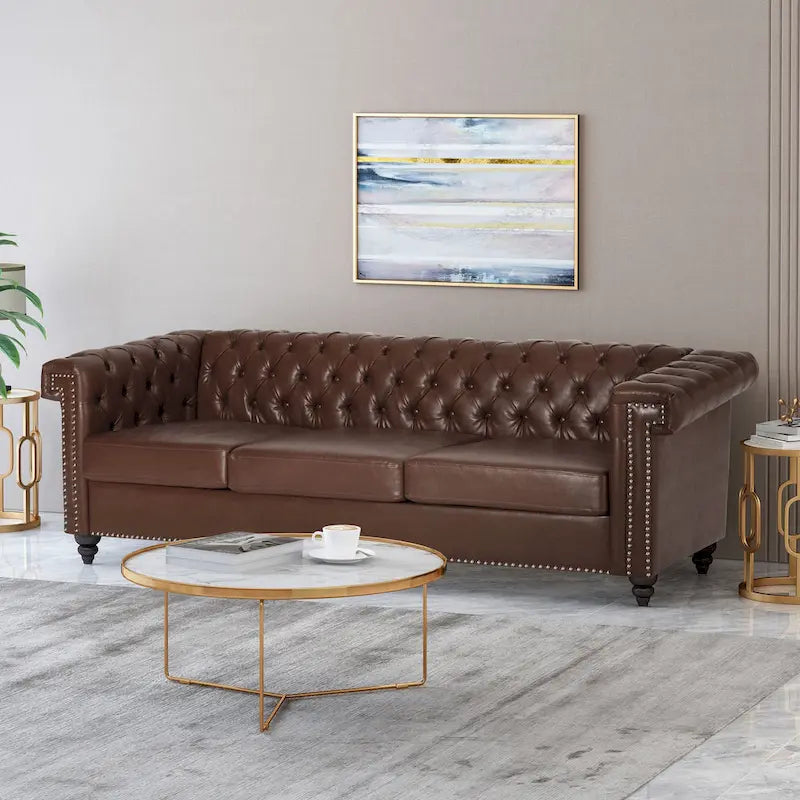 Canapé 3 places capitonné Chesterfield Parkhurst par Christopher Knight Home