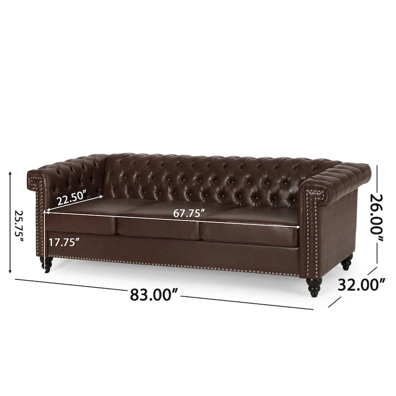 Canapé 3 places capitonné Chesterfield Parkhurst par Christopher Knight Home
