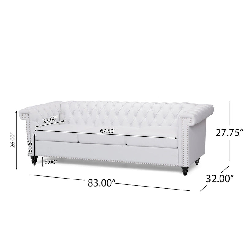 Canapé 3 places capitonné Chesterfield Parkhurst par Christopher Knight Home