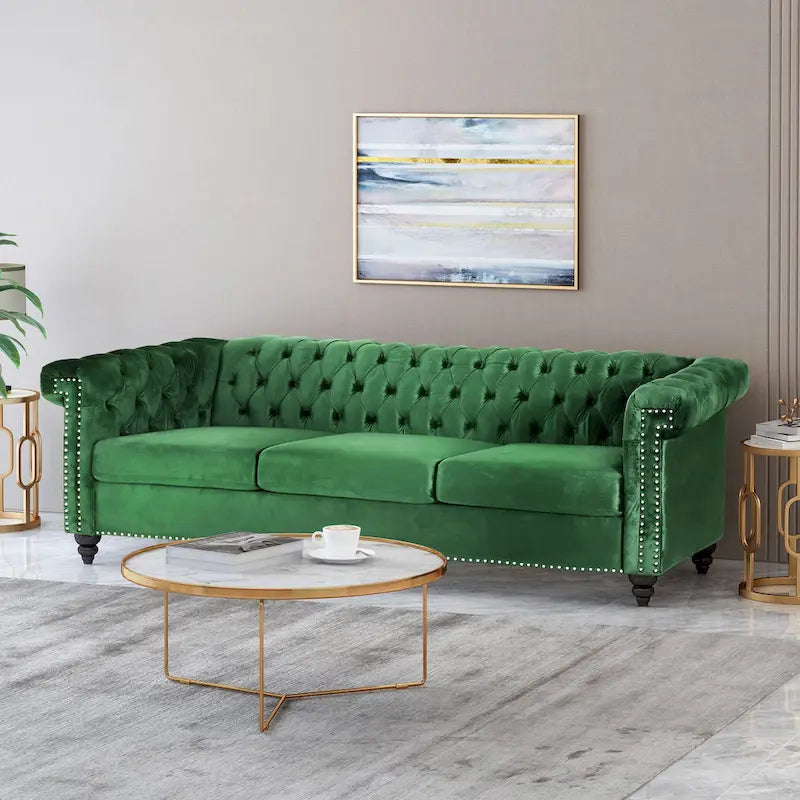 Canapé 3 places capitonné Chesterfield Parkhurst par Christopher Knight Home