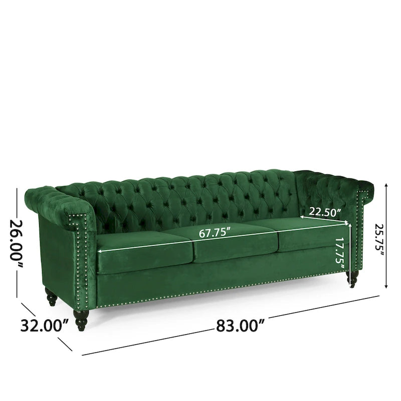 Canapé 3 places capitonné Chesterfield Parkhurst par Christopher Knight Home