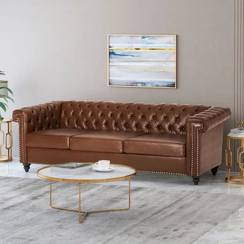 Canapé 3 places capitonné Chesterfield Parkhurst par Christopher Knight Home