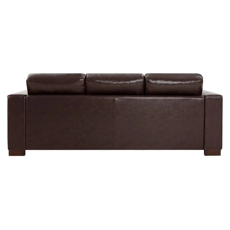 Grand canapé en cuir véritable - Confort ultime Canapé de salon de style Mid-Century Canapé moderne avec pieds blocs robustes