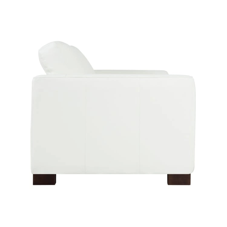 Grand canapé en cuir véritable - Confort ultime Canapé de salon de style Mid-Century Canapé moderne avec pieds blocs robustes