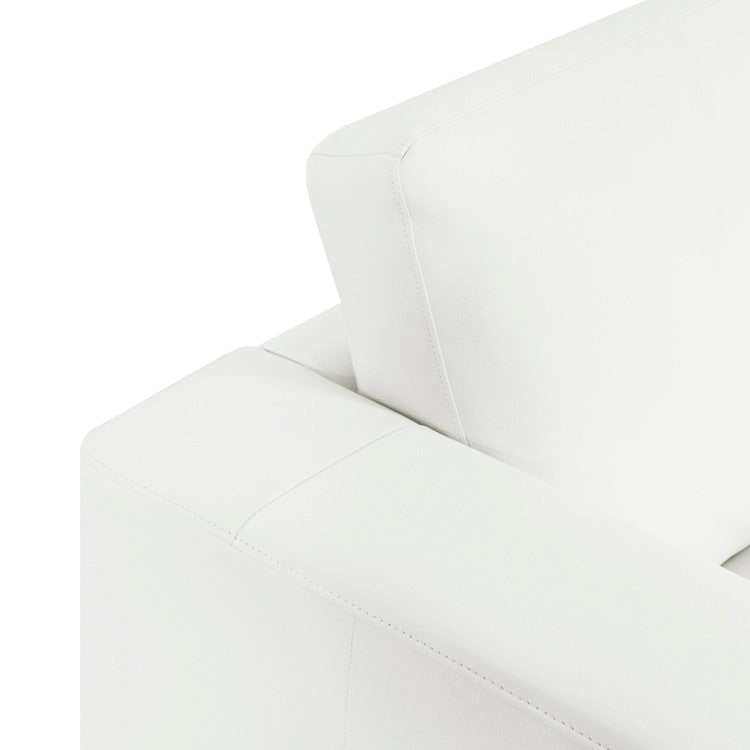 Grand canapé en cuir véritable - Confort ultime Canapé de salon de style Mid-Century Canapé moderne avec pieds blocs robustes