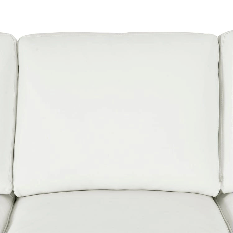 Grand canapé en cuir véritable - Confort ultime Canapé de salon de style Mid-Century Canapé moderne avec pieds blocs robustes