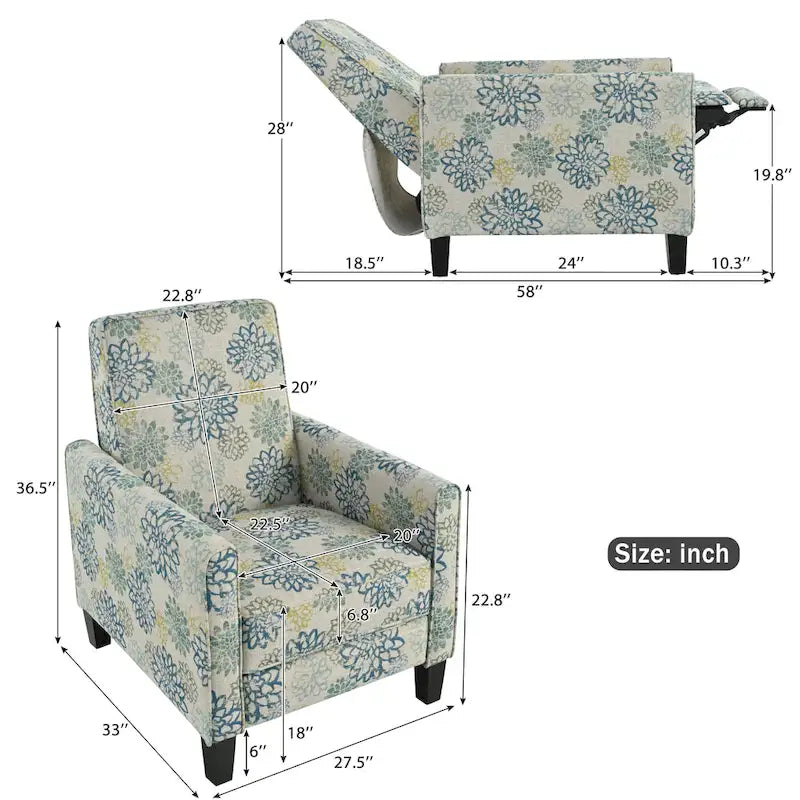 Fauteuil inclinable Darvis Floral de Christopher Knight Home