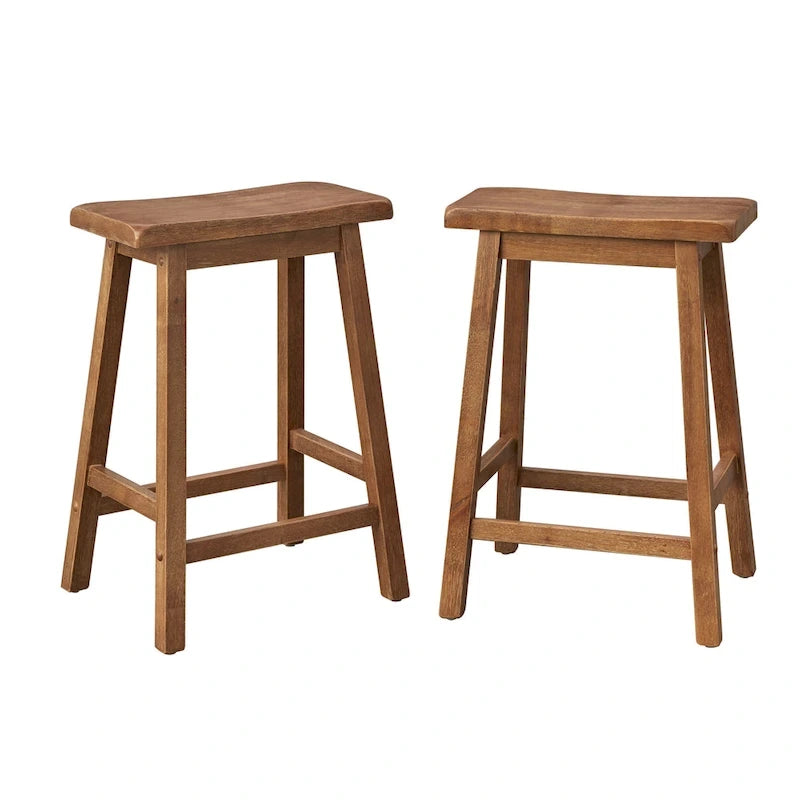 Tabourets de bar à hauteur de comptoir Simple Living Marney en bois d'hévéa de 61 cm (lot de 2)
