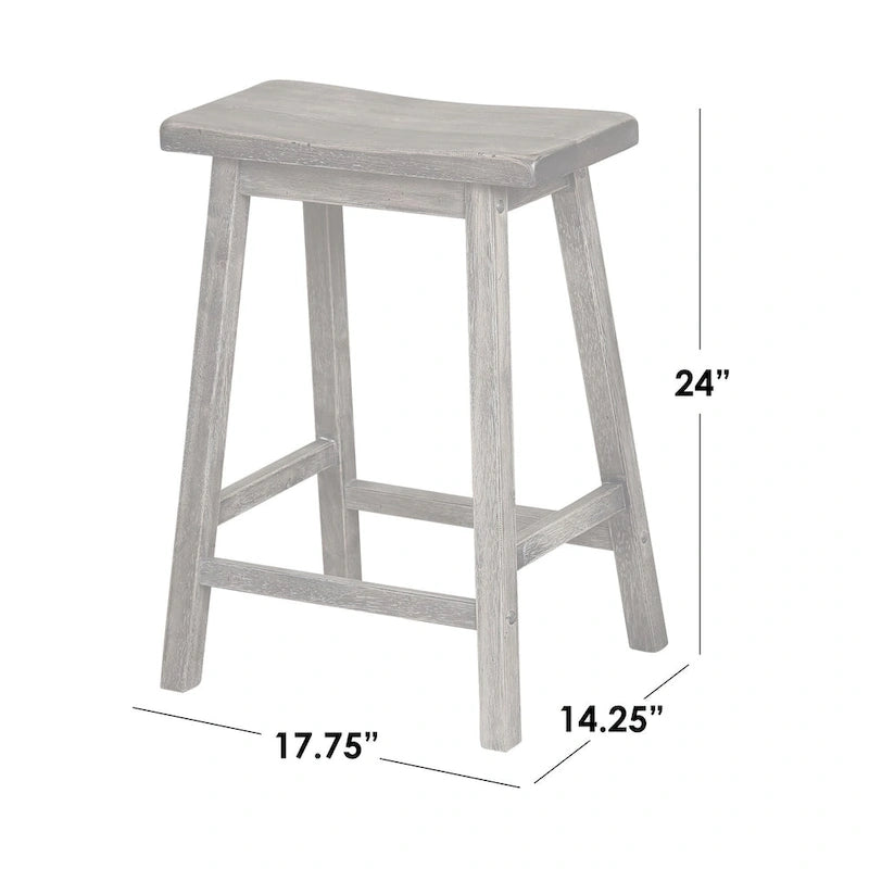 Tabourets de bar à hauteur de comptoir Simple Living Marney en bois d'hévéa de 61 cm (lot de 2)