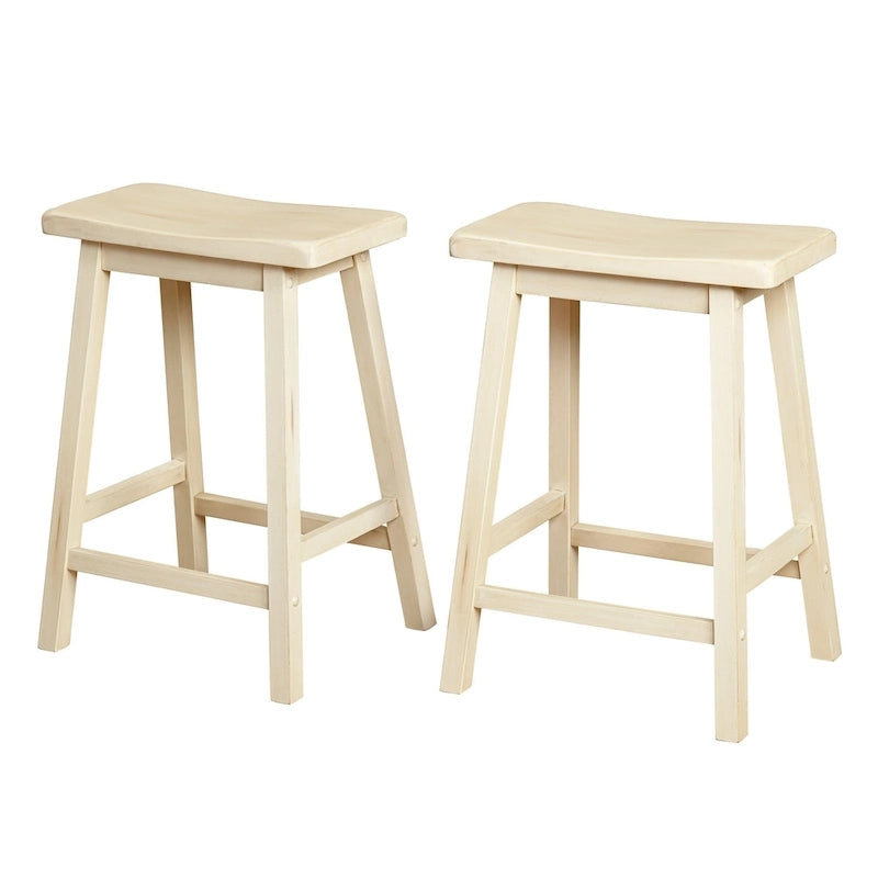 Tabourets de bar à hauteur de comptoir Simple Living Marney en bois d'hévéa de 61 cm (lot de 2)