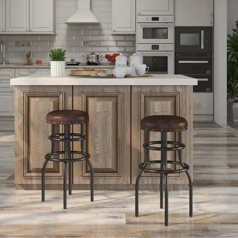 Tabouret de bar Vigo en métal bronze rustique, hauteur comptoir, par Furniture of America