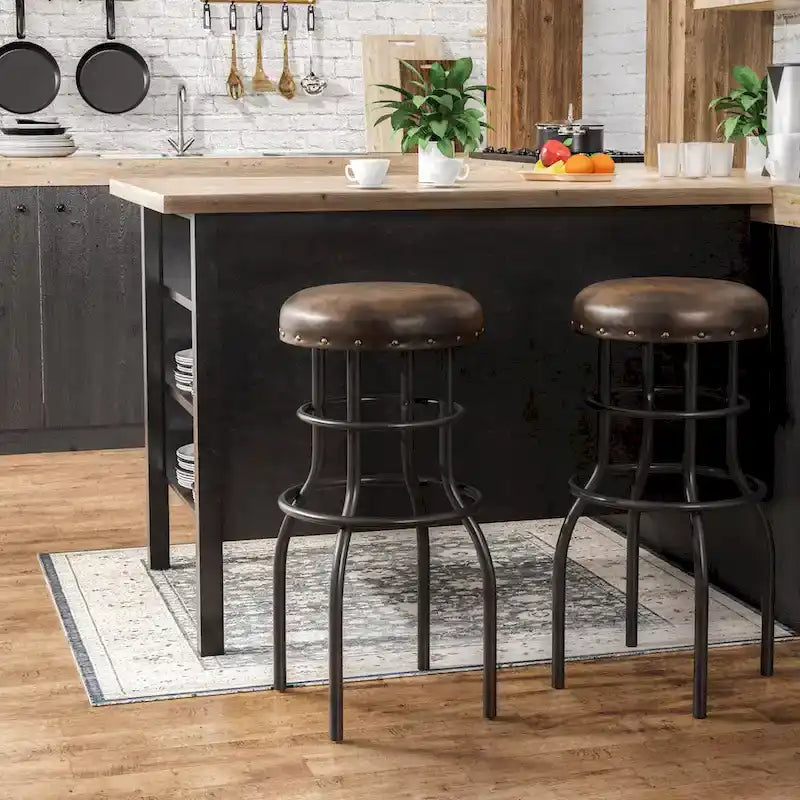 Tabouret de bar Vigo en métal bronze rustique, hauteur comptoir, par Furniture of America