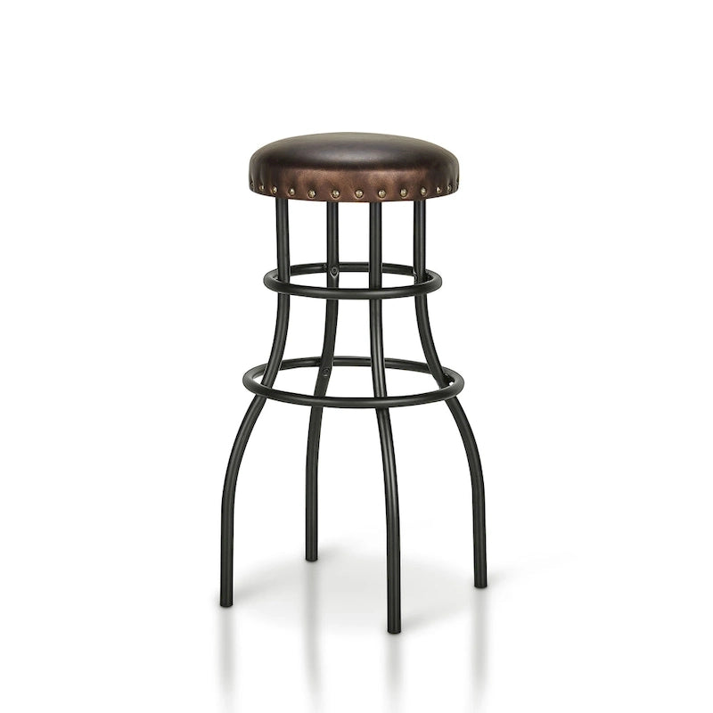 Tabouret de bar Vigo en métal bronze rustique, hauteur comptoir, par Furniture of America