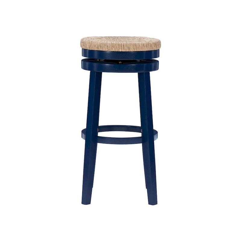 Tabouret de bar pivotant à 360 degrés Maya Backless de 78,7 cm avec assise en jonc de mer