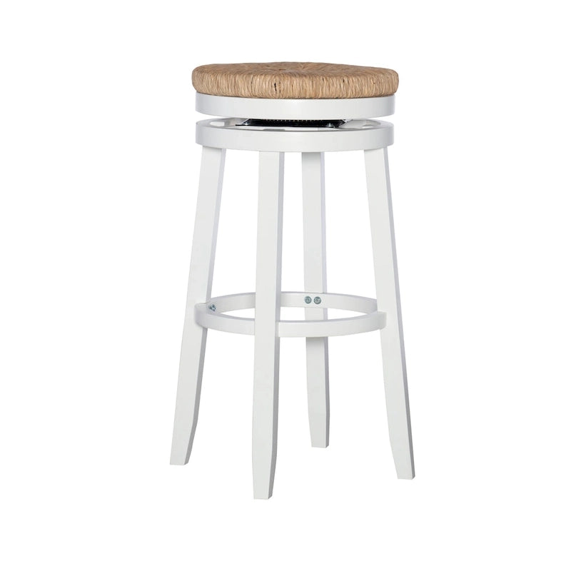 Tabouret de bar pivotant à 360 degrés Maya Backless de 78,7 cm avec assise en jonc de mer