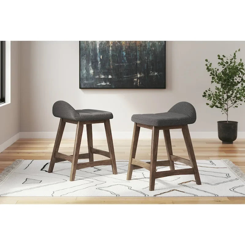 Signature Design by Ashley Lyncott Tabouret de bar rembourré hauteur comptoir (lot de 2) – 19 larg. x 20 prof. x 29 haut.