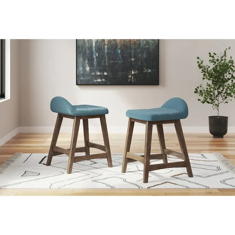 Signature Design by Ashley Lyncott Tabouret de bar rembourré hauteur comptoir (lot de 2) – 19 larg. x 20 prof. x 29 haut.