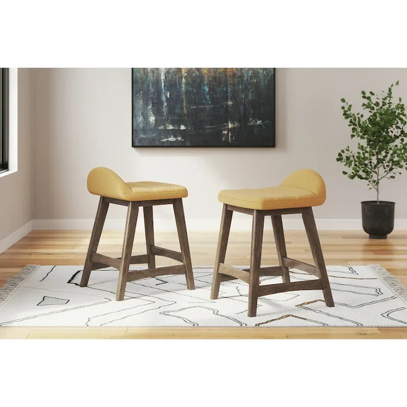 Signature Design by Ashley Lyncott Tabouret de bar rembourré hauteur comptoir (lot de 2) – 19 larg. x 20 prof. x 29 haut.