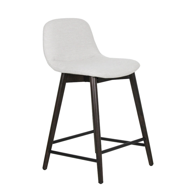 Tabouret de comptoir rembourré en bois massif avec repose-pieds par East at Main
