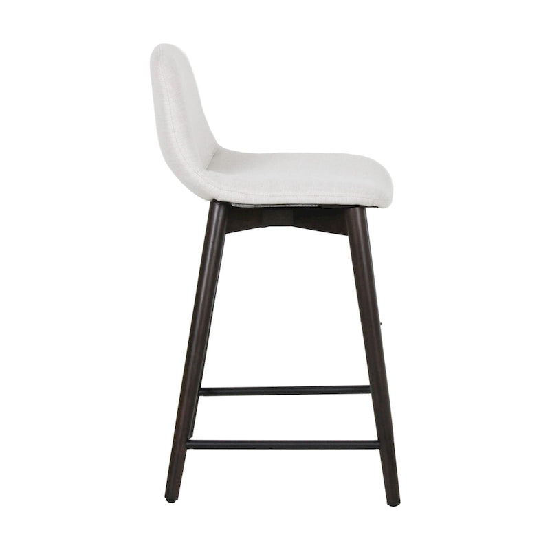 Tabouret de comptoir rembourré en bois massif avec repose-pieds par East at Main