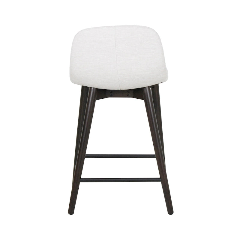 Tabouret de comptoir rembourré en bois massif avec repose-pieds par East at Main