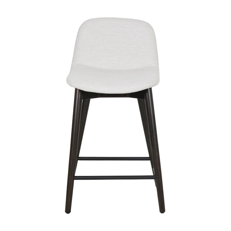 Tabouret de comptoir rembourré en bois massif avec repose-pieds par East at Main