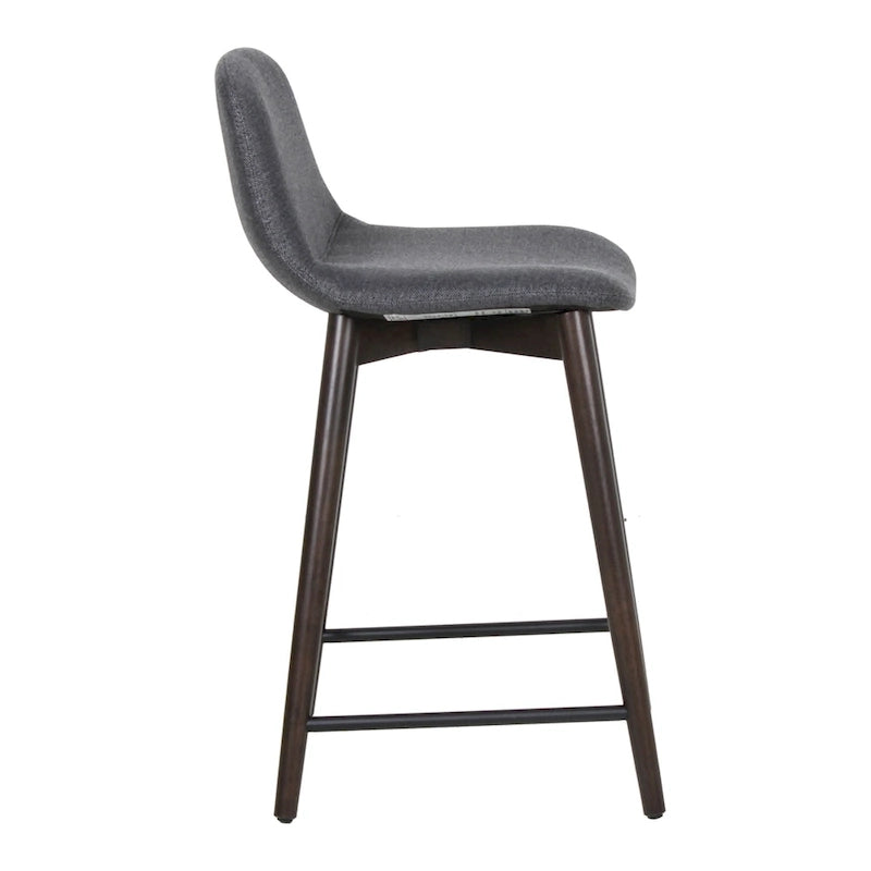 Tabouret de comptoir rembourré en bois massif avec repose-pieds par East at Main