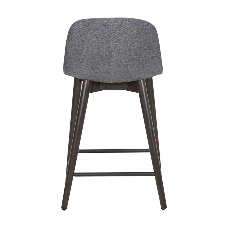 Tabouret de comptoir rembourré en bois massif avec repose-pieds par East at Main