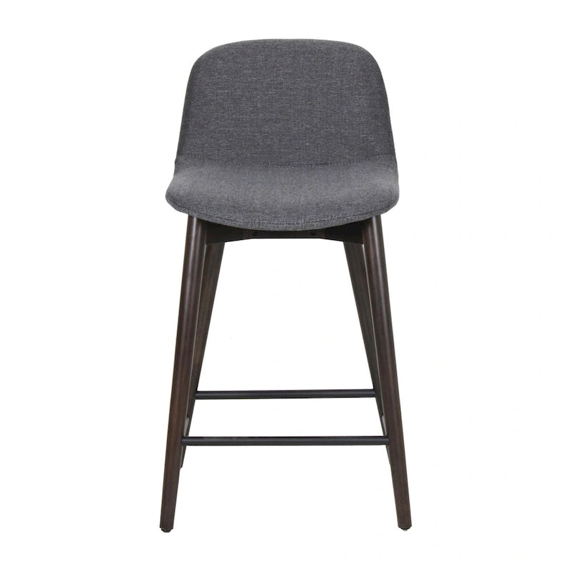 Tabouret de comptoir rembourré en bois massif avec repose-pieds par East at Main