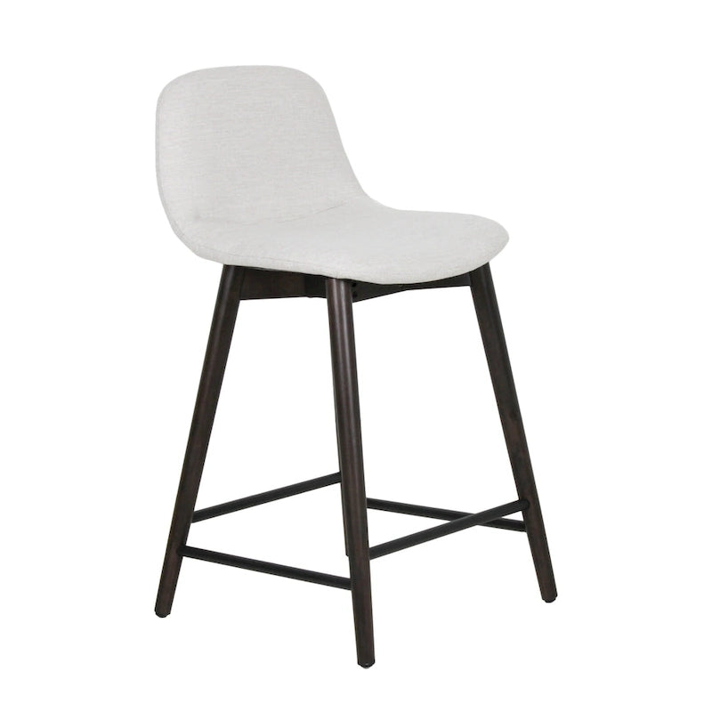 Tabouret de comptoir rembourré en bois massif avec repose-pieds par East at Main