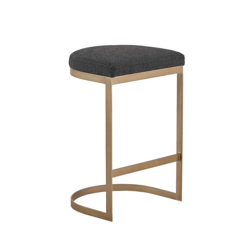 Tabouret de comptoir Madison Park Marc anthracite/doré antique