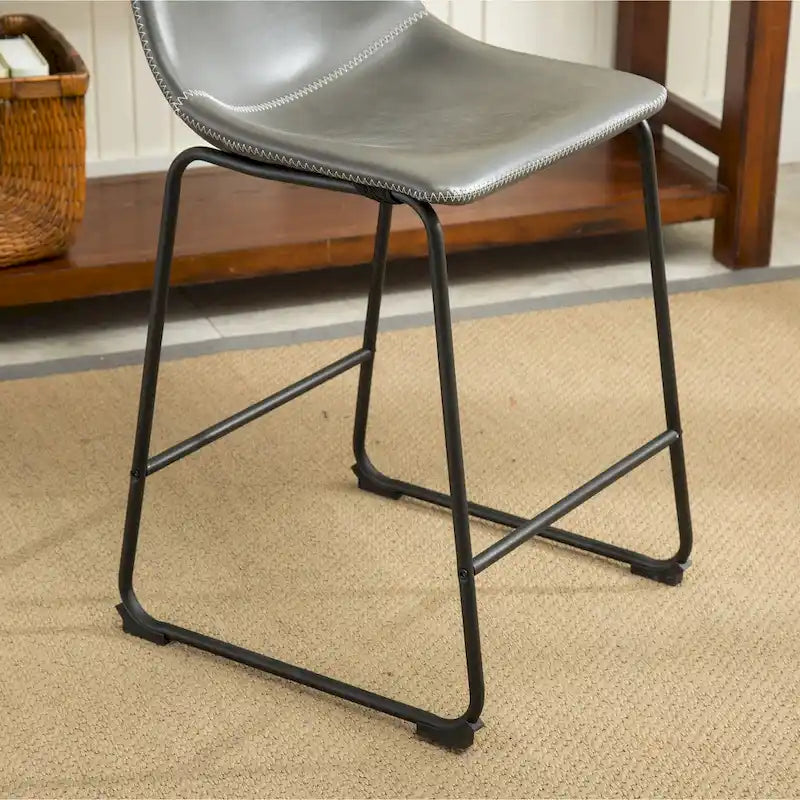 Tabourets de comptoir en similicuir Inyo Vintage de Carbon Loft (ensemble de 2)
