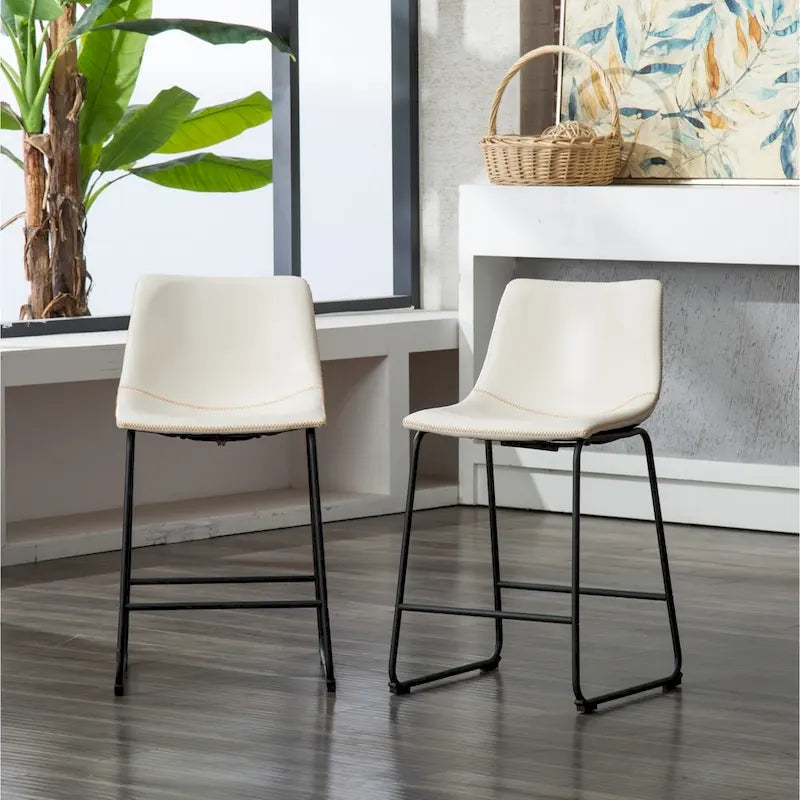 Tabourets de comptoir en similicuir Inyo Vintage de Carbon Loft (ensemble de 2)