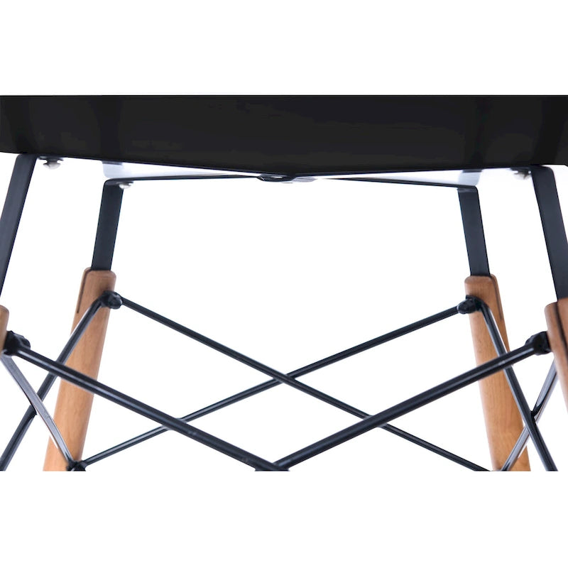 Table de salle à manger ronde moderne Dover 47 pour 4 personnes - Table classique du milieu du siècle avec plateau en verre/bois pour salon et cuisine
