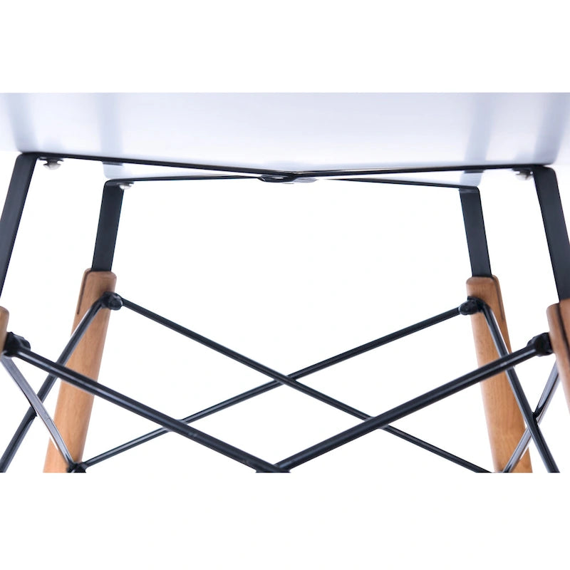 Table de salle à manger ronde moderne Dover 47 pour 4 personnes - Table classique du milieu du siècle avec plateau en verre/bois pour salon et cuisine