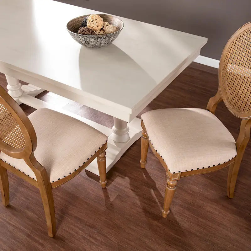 SEI Furniture Elements Chaises de salle à manger en cannage de chêne (Lot de 2)