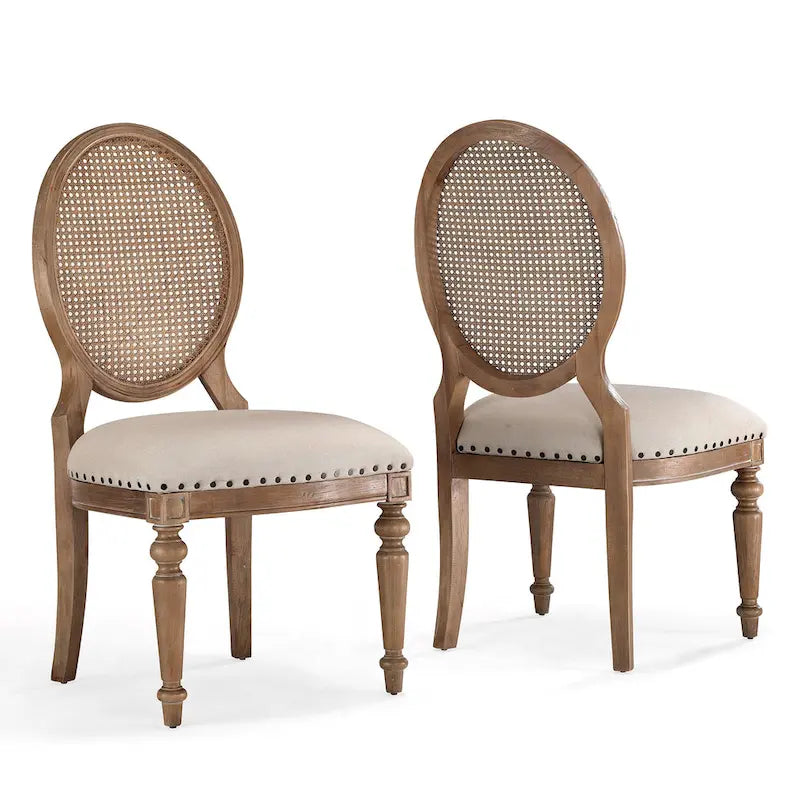 SEI Furniture Elements Chaises de salle à manger en cannage de chêne (Lot de 2)