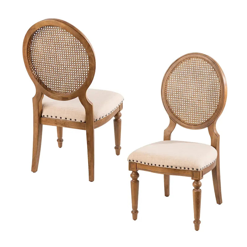 SEI Furniture Elements Chaises de salle à manger en cannage de chêne (Lot de 2)
