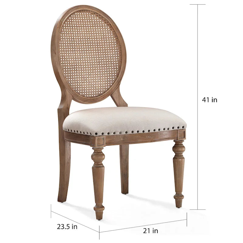 SEI Furniture Elements Chaises de salle à manger en cannage de chêne (Lot de 2)