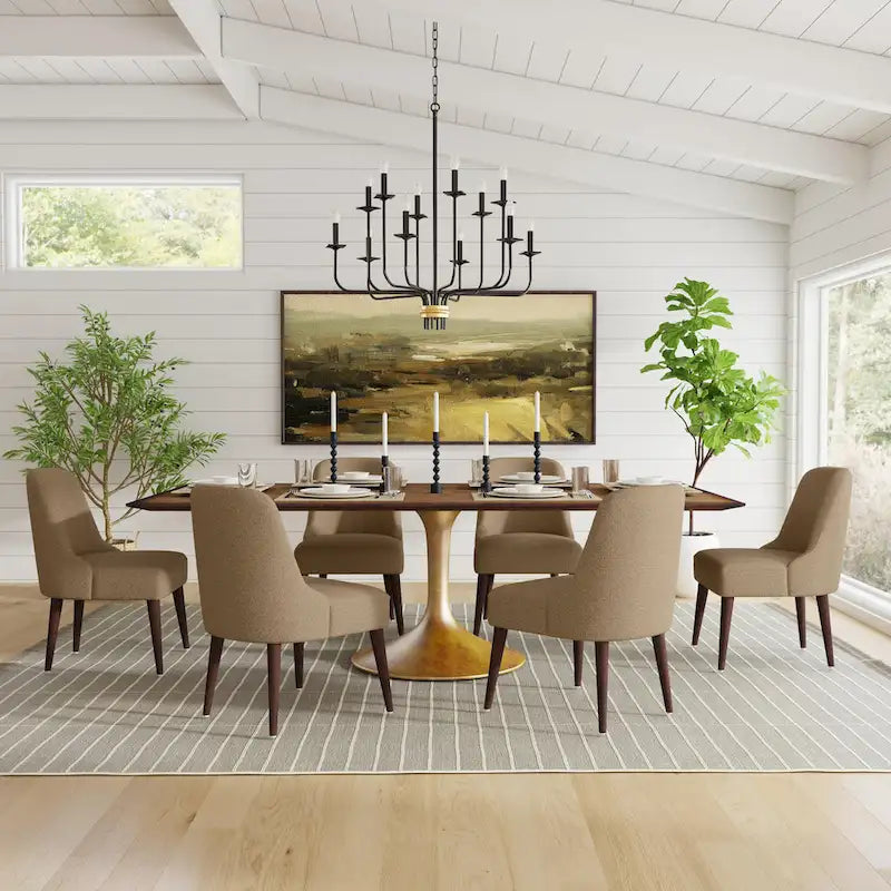Chaise de salle à manger moderne capitonnée HomePop Hemet Gayle
