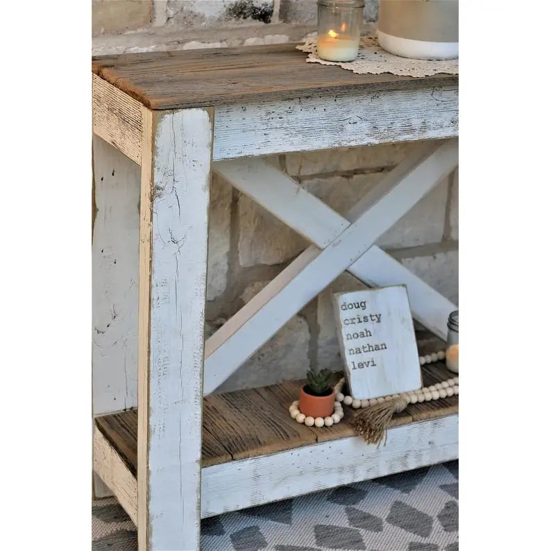 Console double plateau en X blanc Clovelly The Gray Barn
