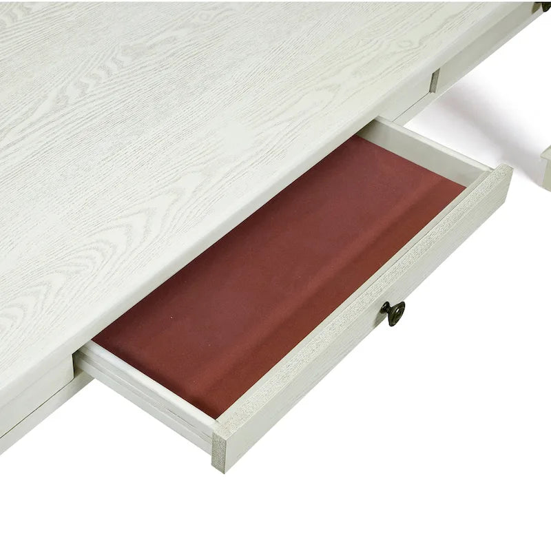 Table de salle à manger en bois blanc rustique Hish 72 pouces avec rangement Furniture of America