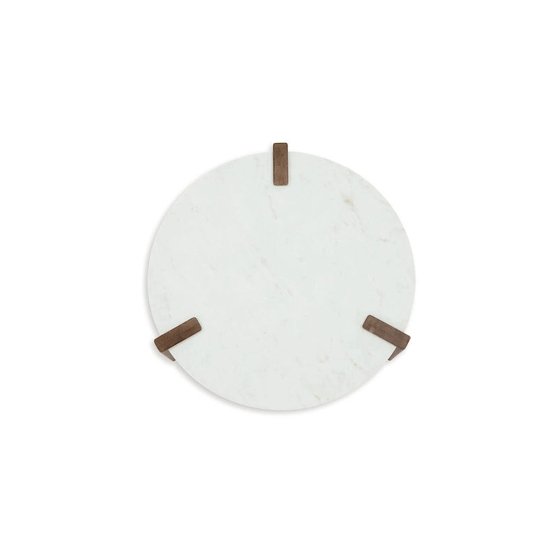 Signature Design by Ashley Isanti table basse blanche/marron - 33 larg. x 33 prof. x 18 haut.