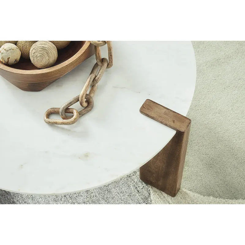 Signature Design by Ashley Isanti table basse blanche/marron - 33 larg. x 33 prof. x 18 haut.