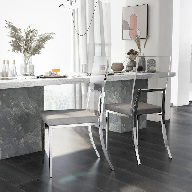 Chaises de salle à manger modernes en acrylique transparent Brusartsi Copper Grove (Lot de 2)