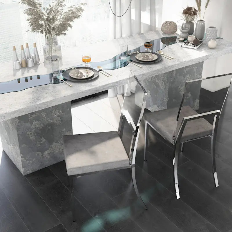 Chaises de salle à manger modernes en acrylique transparent Brusartsi Copper Grove (Lot de 2)