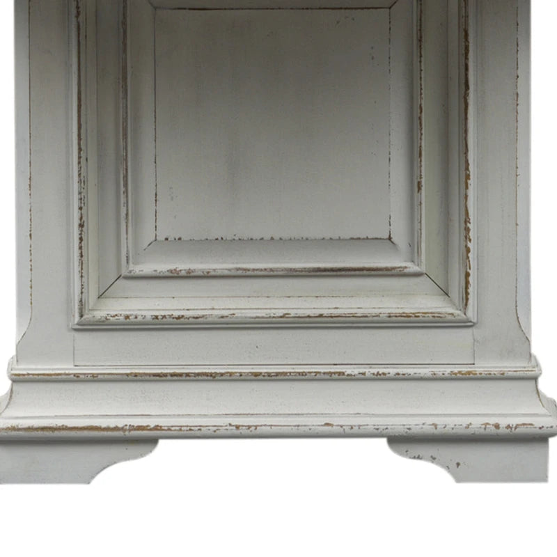 Abbey Park – Ensemble de table à tréteaux 7 pièces blanc antique et marron vieilli