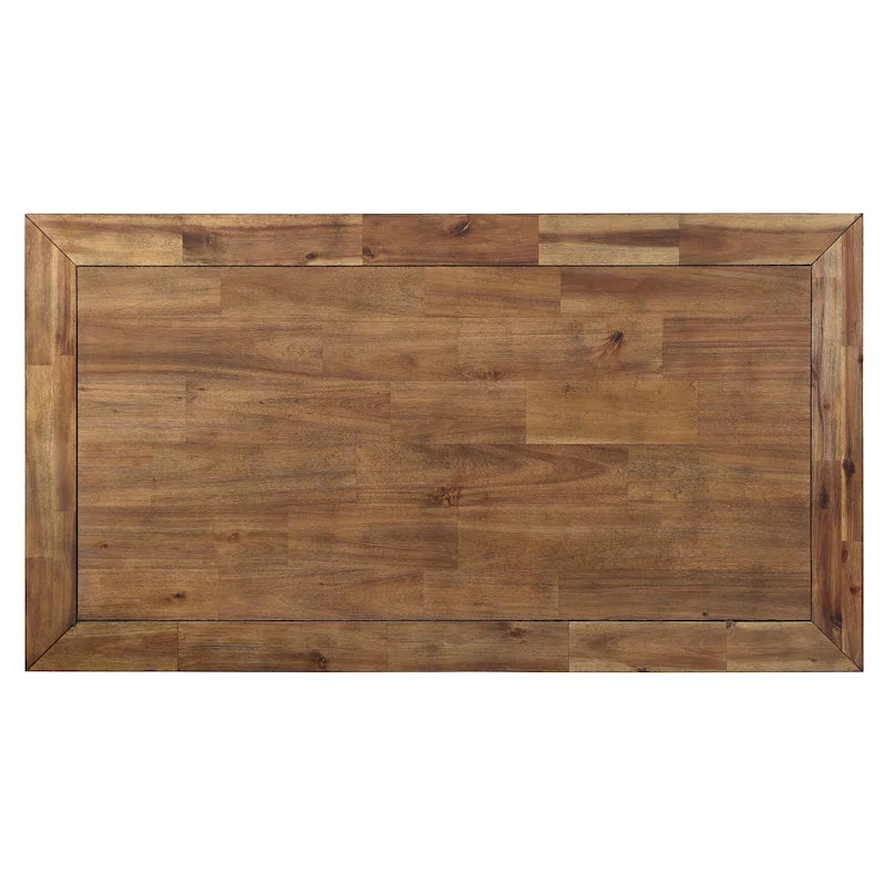 Table basse industrielle en bois et métal avec roulettes Leyburn Steve Silver