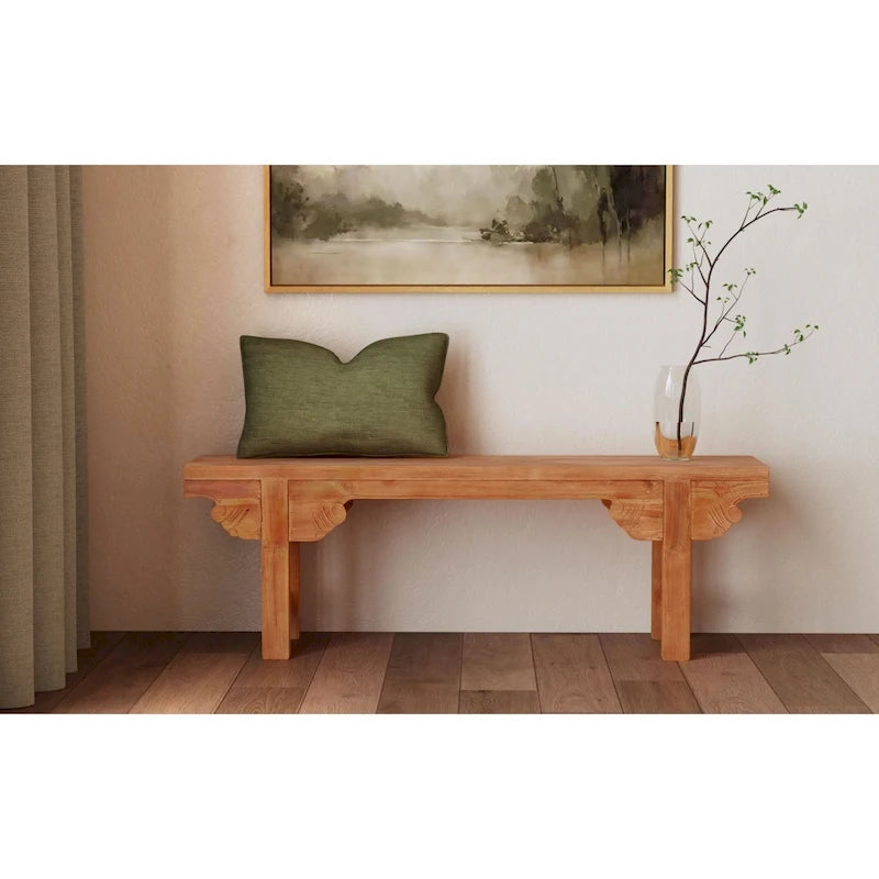 Banc sculpté en bois massif naturel par East at Main