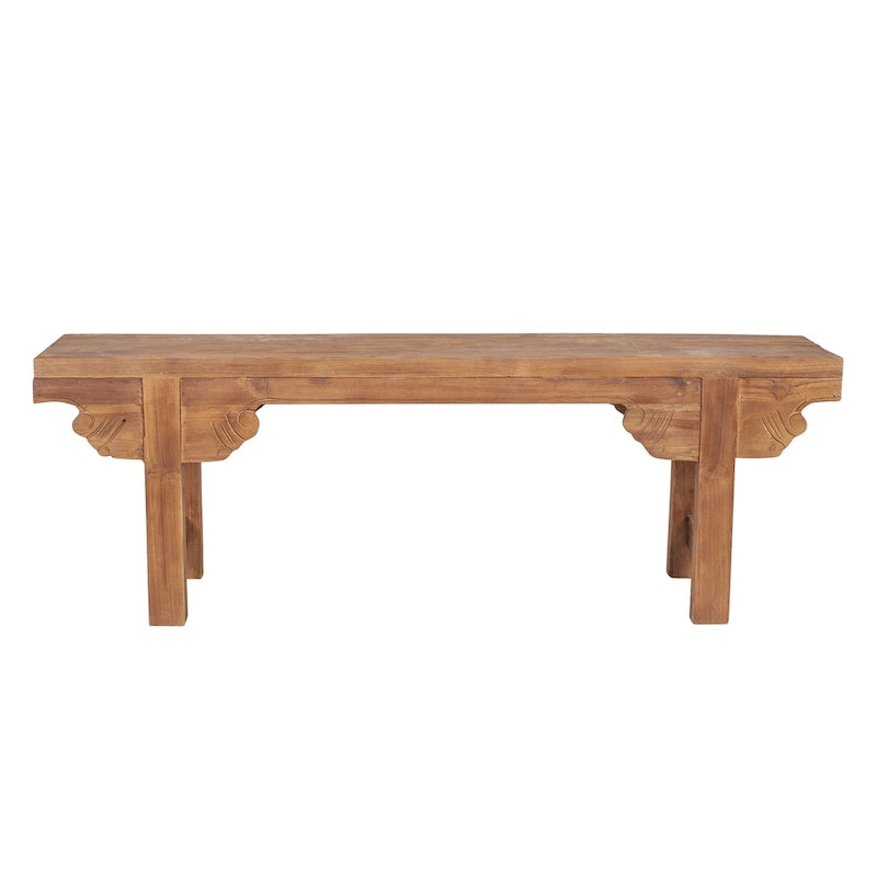 Banc sculpté en bois massif naturel par East at Main